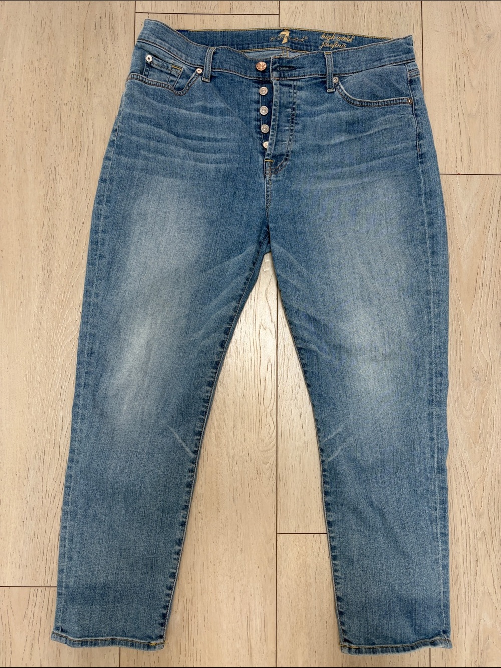 7 For All Mankind High Waist Josefina in Mid Blue Wash